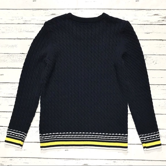Tommy Hilfiger Button Shoulder Cable Knit Crewneck Sweater - Picture 10 of 16